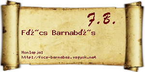 Föcs Barnabás névjegykártya